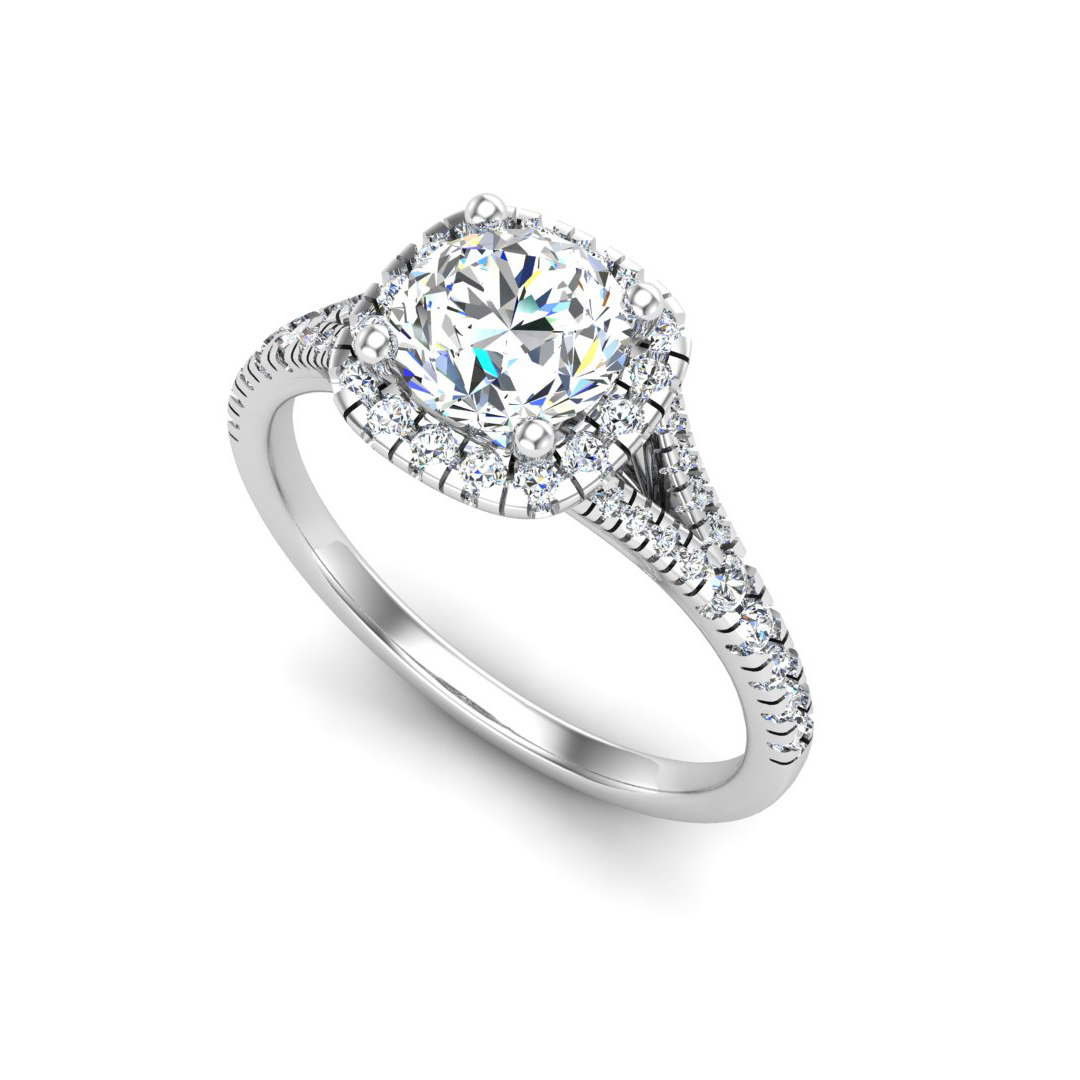 Korman Signature Grace Halo Engagement Ring Setting